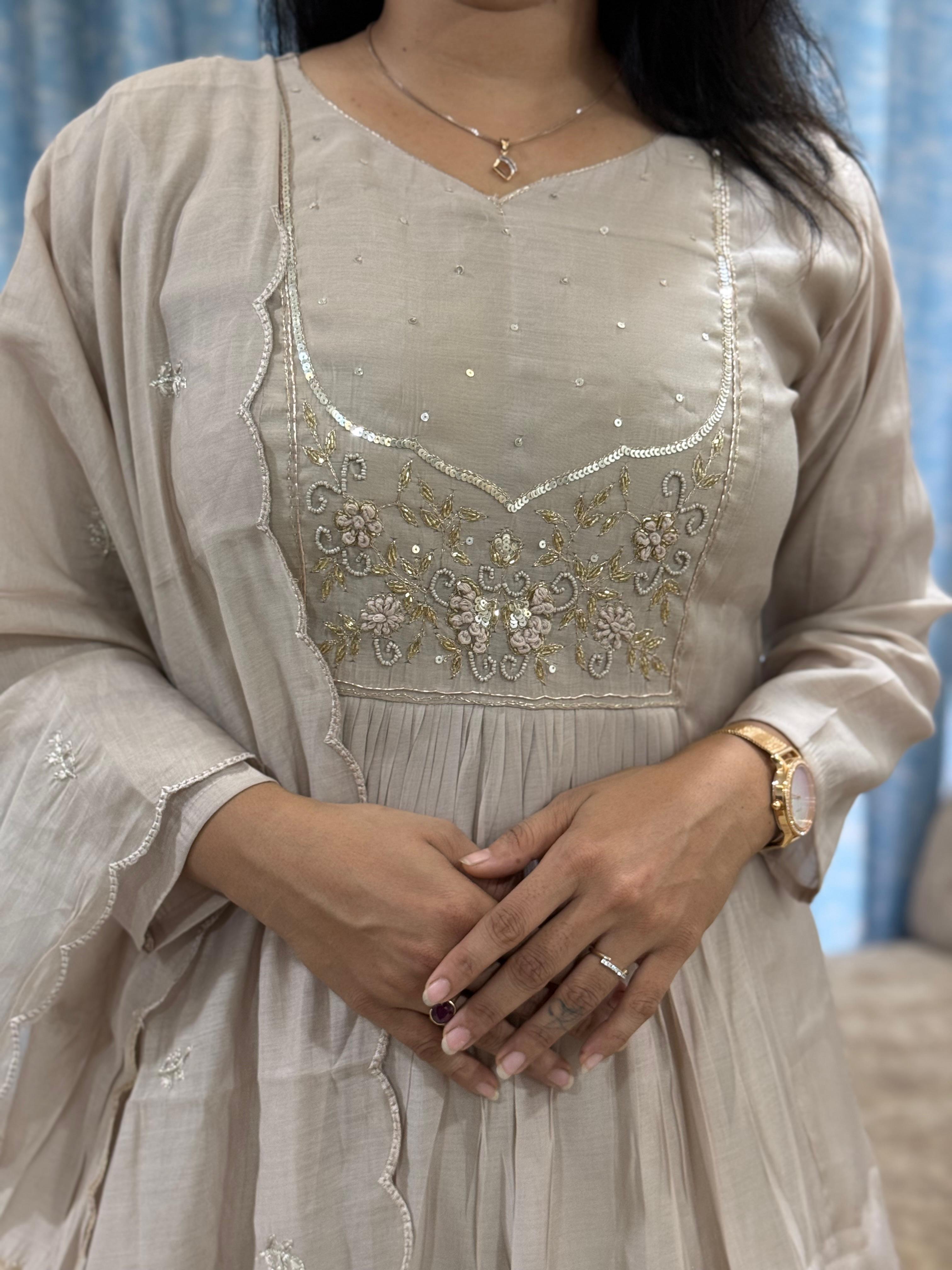 GOLDEN PEARL ANARKALI SET