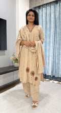 MIDNIGHT CREME EMBROIDERY KURTA SET
