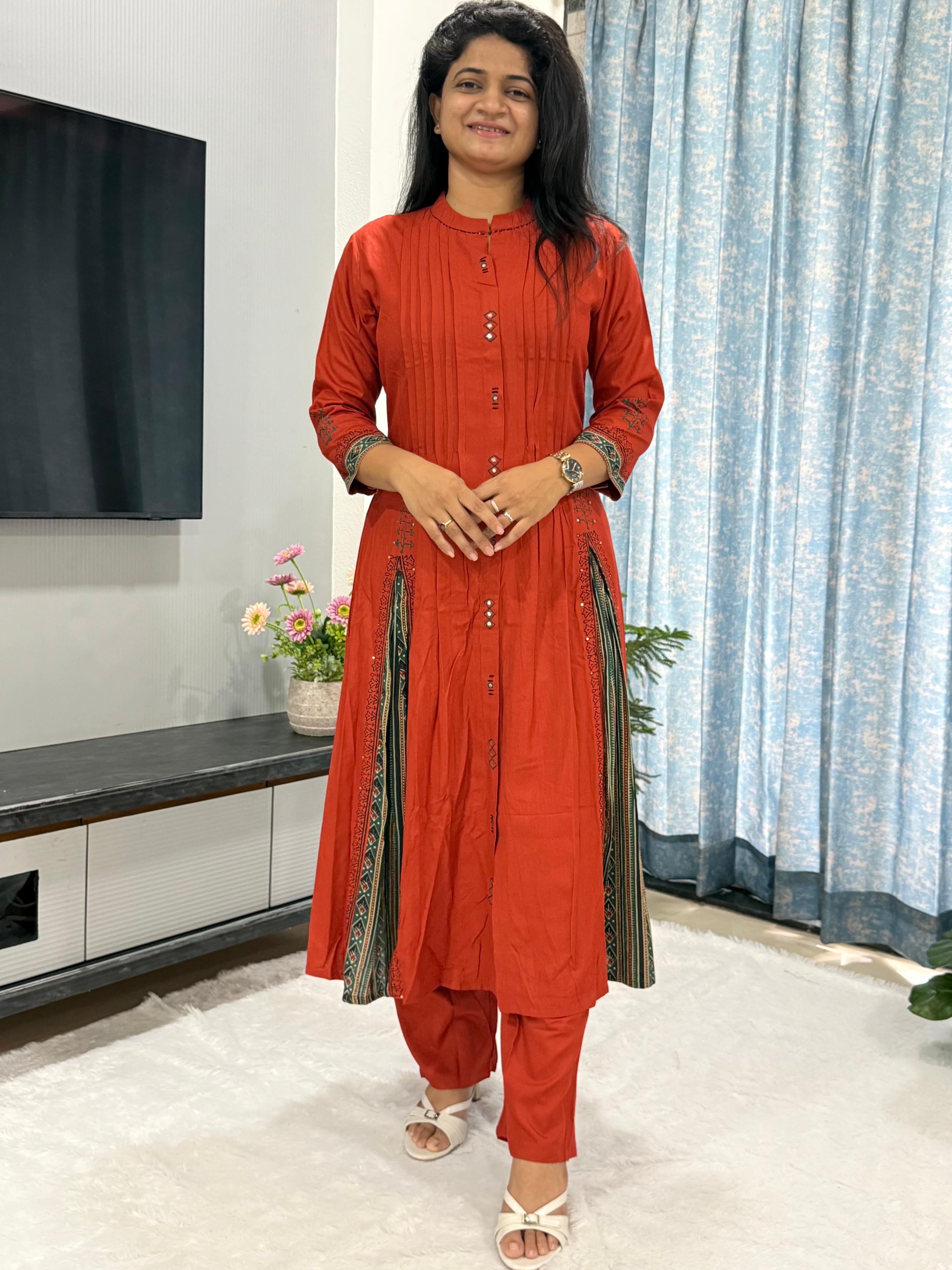 RUST RADIANCE PRINTED KURTA SET