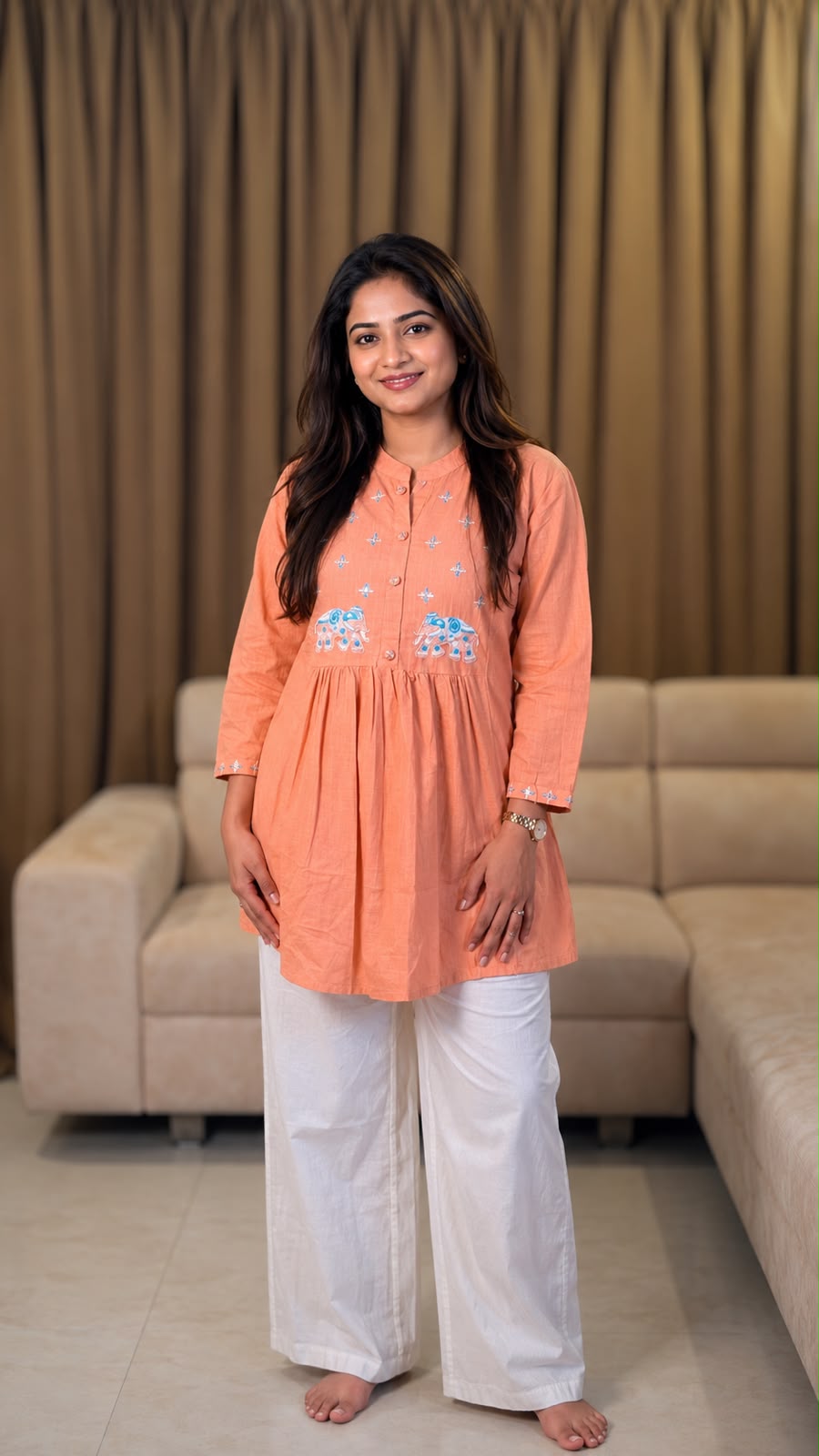 WOMEN EMBROIDERY TUNIC & PLAZO PENT