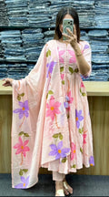 FLORAL PRINTED ANARKALI KURTA SET