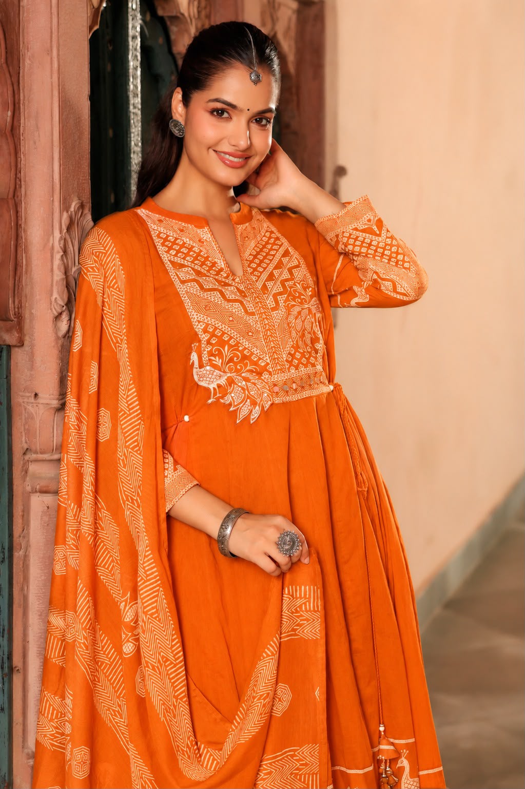 FLORAL PRINTED ANARKALI KURTA SET