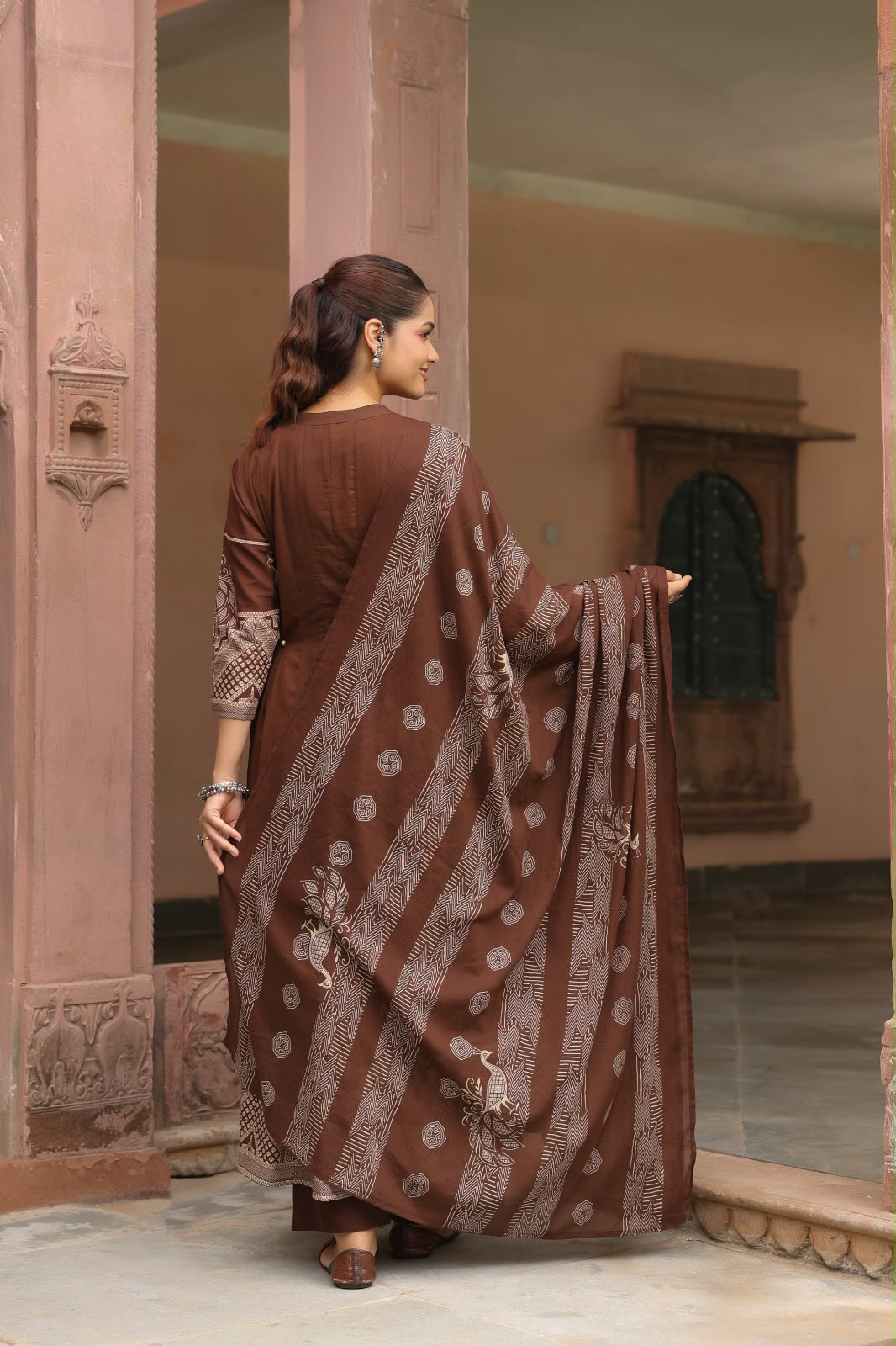 FLORAL PRINTED ANARKALI KURTA SET