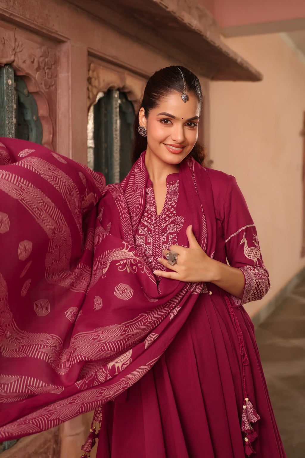 FLORAL PRINTED ANARKALI KURTA SET