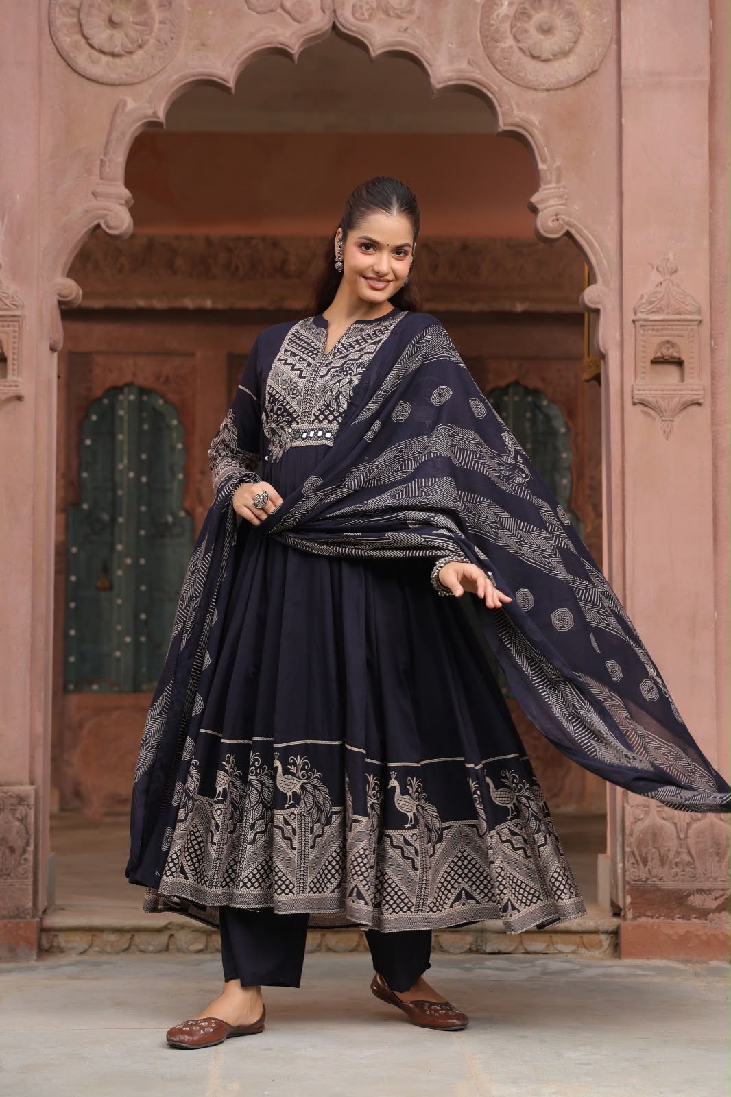 FLORAL PRINTED ANARKALI KURTA SET