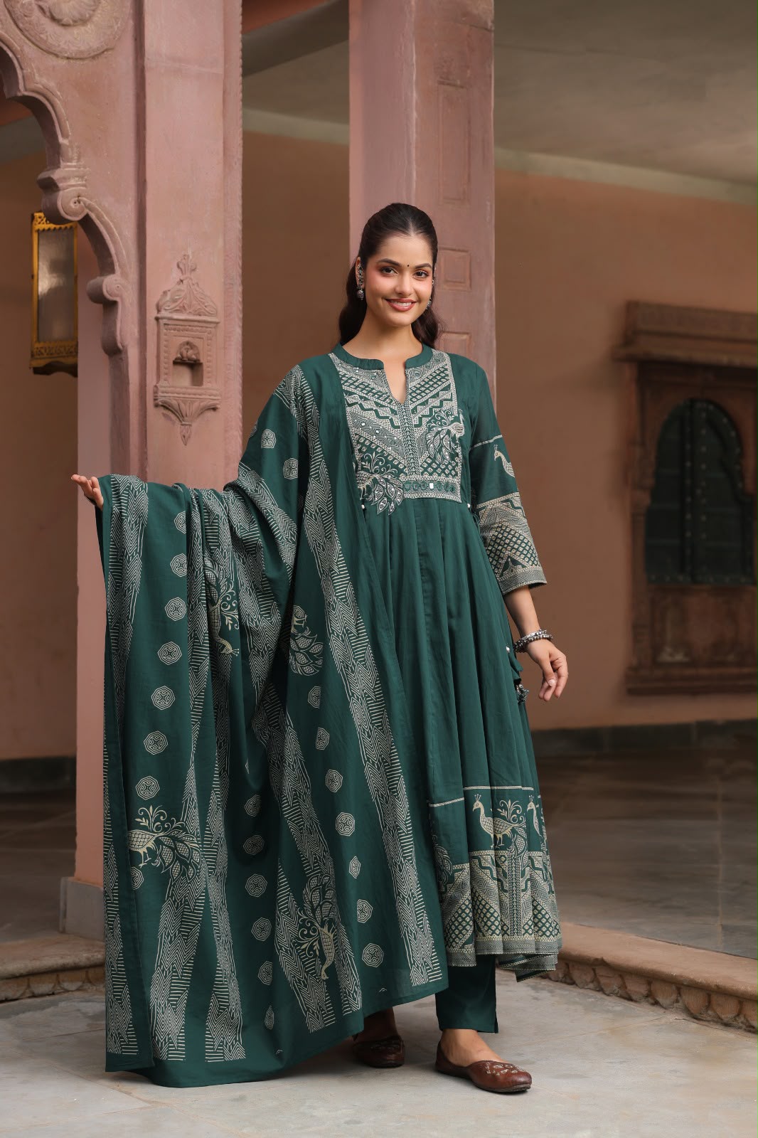 FLORAL PRINTED ANARKALI KURTA SET