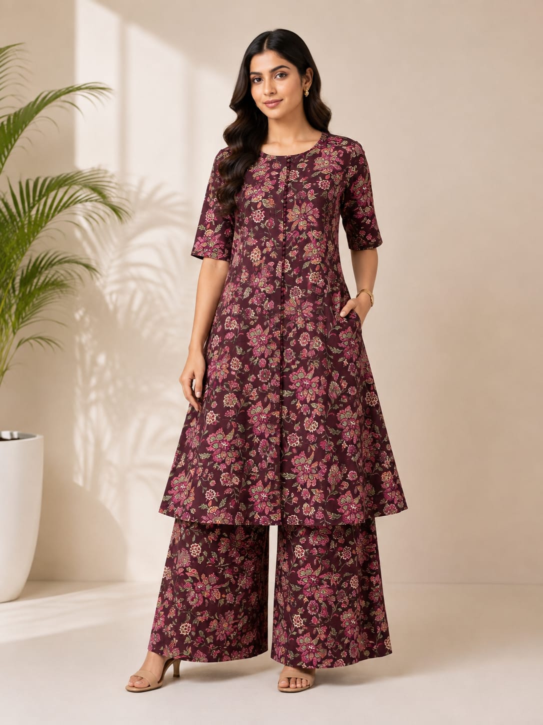Floral printed kurta set