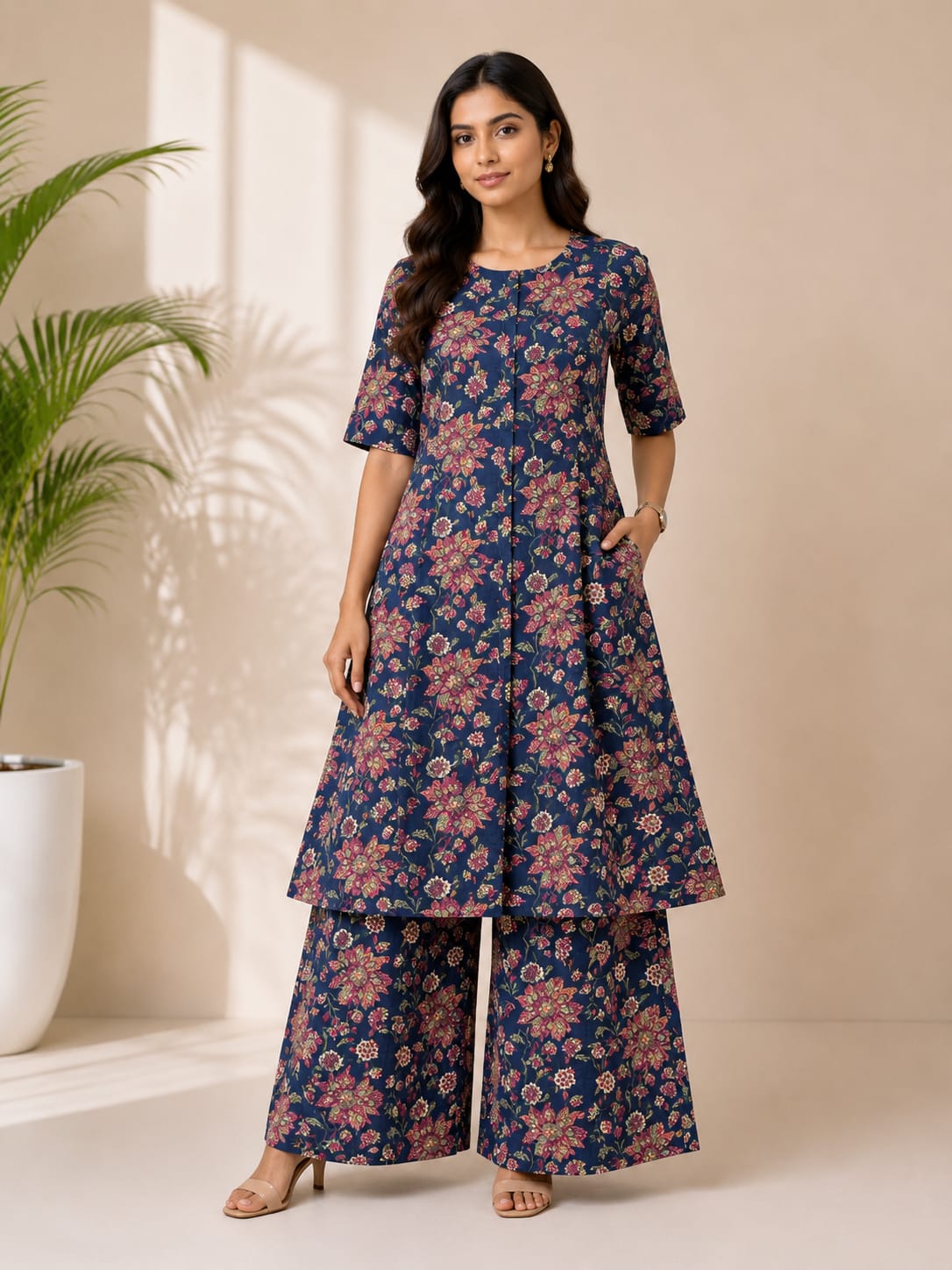 Floral printed kurta set