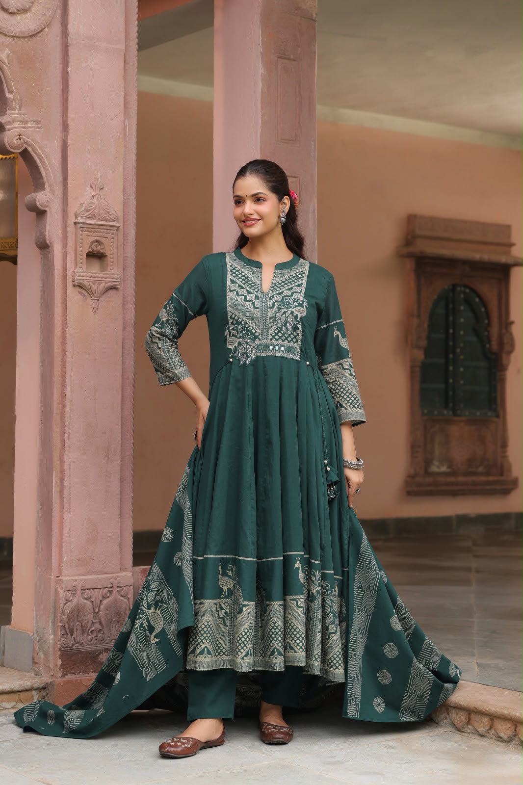 FLORAL PRINTED ANARKALI KURTA SET